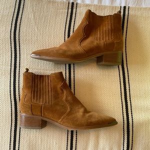 Marc Fisher western suede brown booties size 8.5